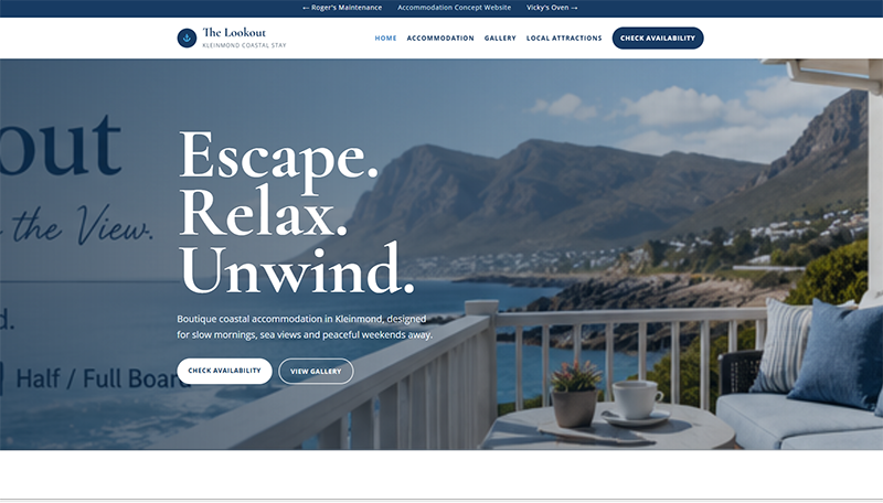 The Lookout concept website screenshot