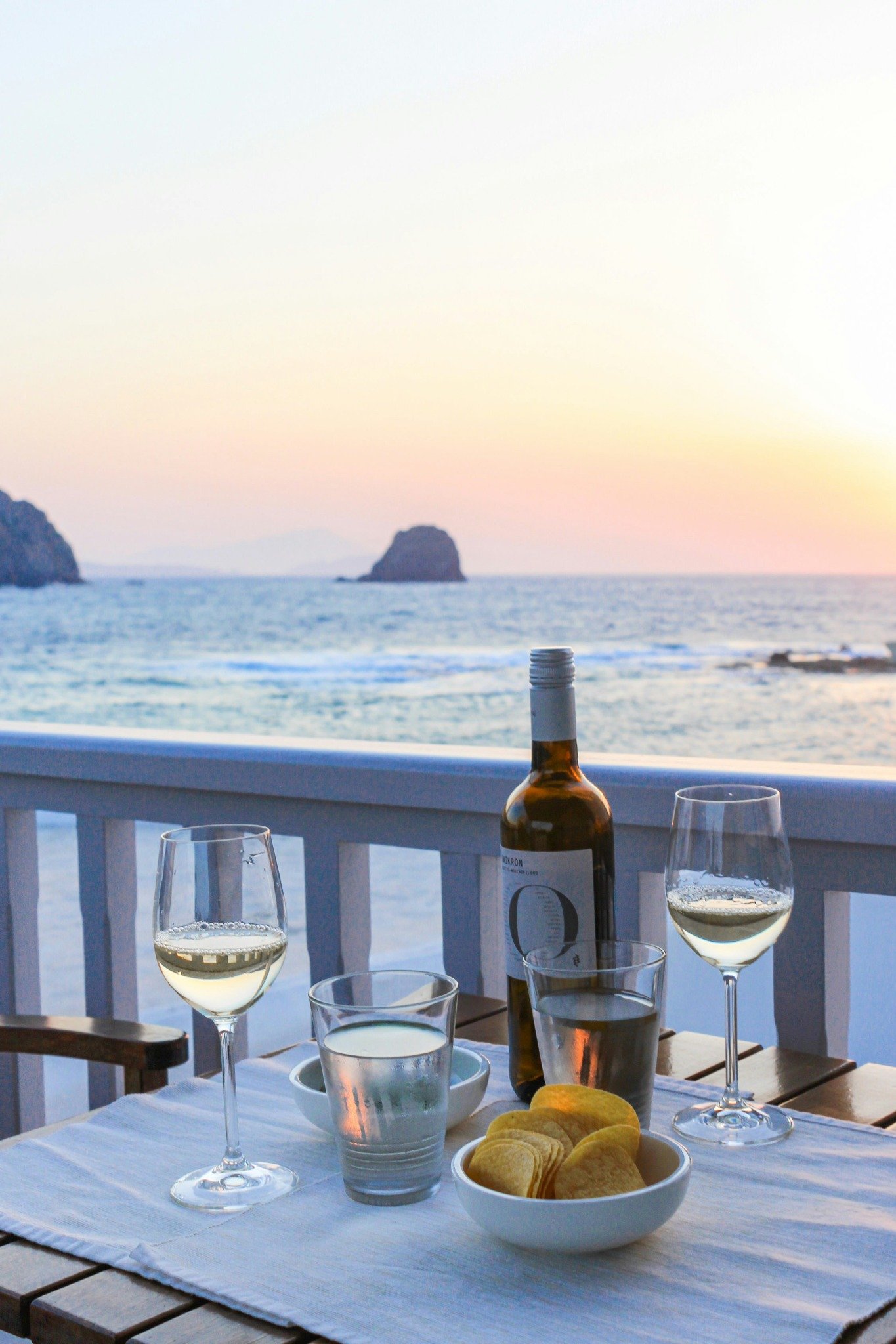 Wine overlooking the ocean